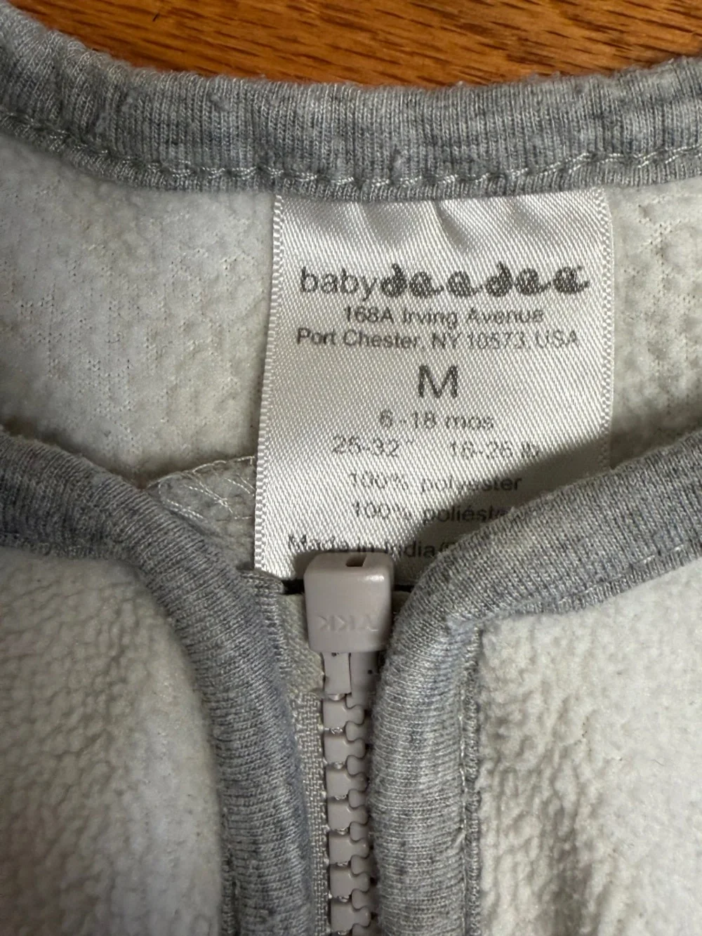 Baby DeeDee fleece sleep sack with snaps at shoulders
